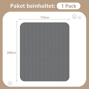 Водонепроникний килимок для собак Pick for Life: м'який, двосторонній, 172x208 см