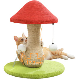 PAWZ Road Котячий когтетоп-гриб, когтетоп для котів з сизалю та помпонами, іграшки для котів, когтетоп-гриб для дому