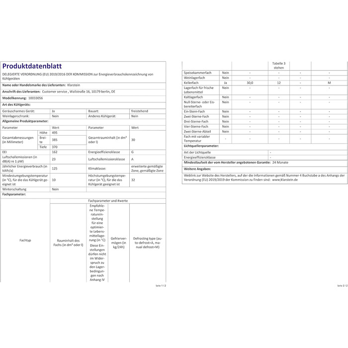 Міні-холодильник Klarstein Silent Cool: компактний міні-бар на 30 літрів з регулюванням температури (4.5-15°C), тихий (24dB), білий