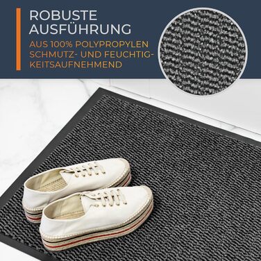 Килимок для взуття Schmutzfangmatte антрацит 40x60 см, водовідштовхувальний, міцний, для приміщень та вулиці