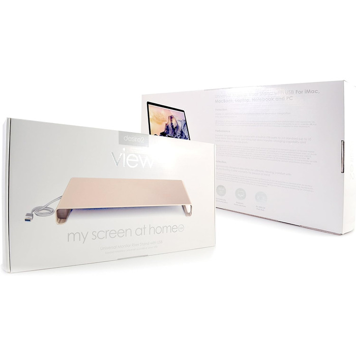 Підставка для монітора з 4 USB, алюмінієва, золота, для iMac, MacBook, ноутбуків і ПК
