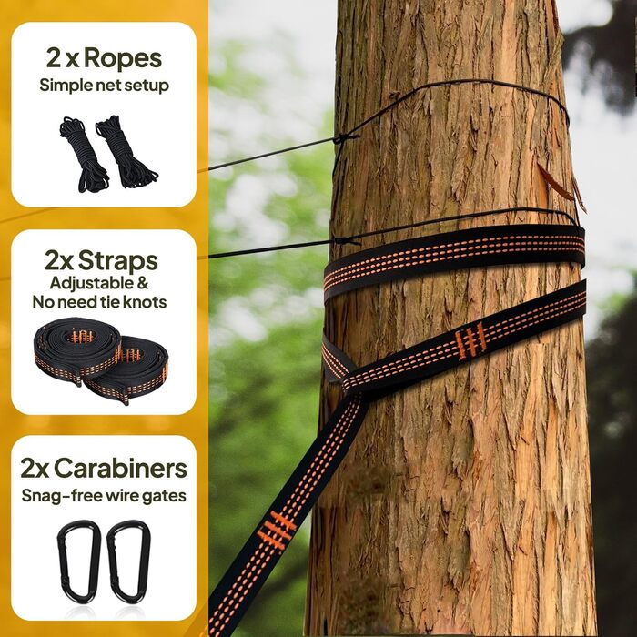 Гамак-москітна сітка NATUREFUN, 300 кг, 275x140 см, армійний зелений