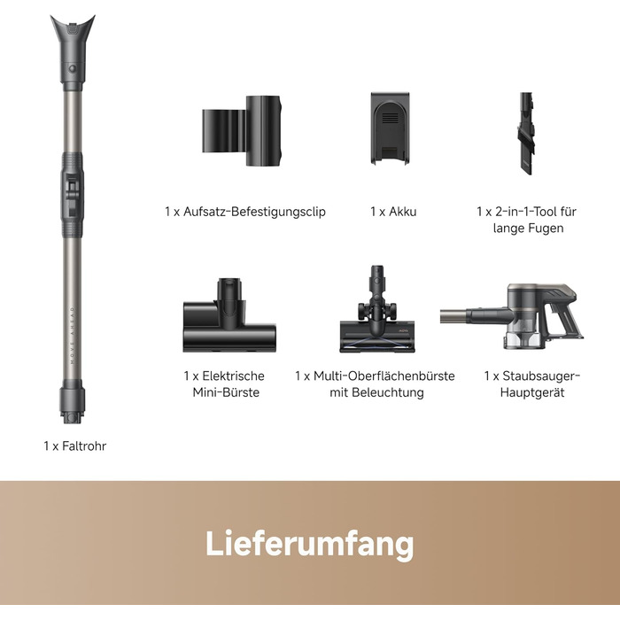Mova Sense: Бездротовий акумуляторний пилосос з тривалою роботою (97 хв), для килимів, твердих поверхонь та шерсті тварин (S2)
