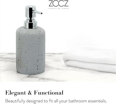 ZCCZ 4-Piece Bathroom Accessory Set, Black, with Soap Dispenser, Toothbrush Holder, Bathroom Tumbler, and Vanity Tray, Decorative Countertop Organizer