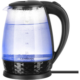 Скляний електрочайник Lehmann LHOEK-2220C 2л, 2200W з підсвіткою та декорованим цоколем