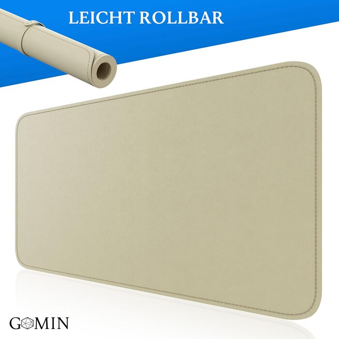 Килимок для столу GOMIN - PU шкіра, вологостійкий, антиковзний - 60x35 см | Mousepad XXL для офісу та дому