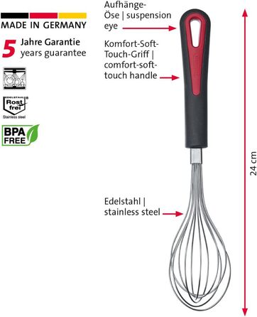 Міні-збивалка Westmark 29682270: дріт, чорно-червона, 31 см