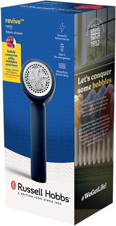 Електричний видалення ворсу Russell Hobbs Revive: портативний, USB-C, з функцією всмоктування, для одягу та текстилю