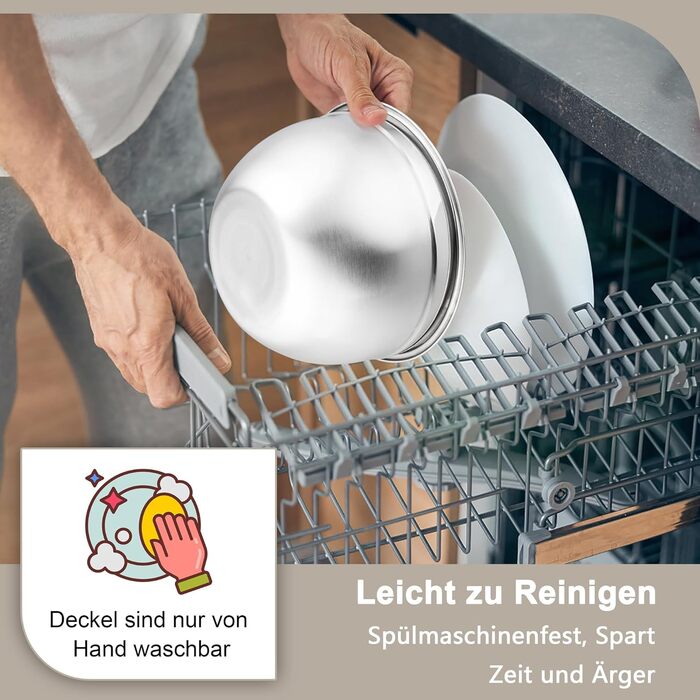 Миска Joyfair 4,5 л з нержавіючої сталі з кришкою, набором терок для приготування, миття в посудомийній машині - Хакі