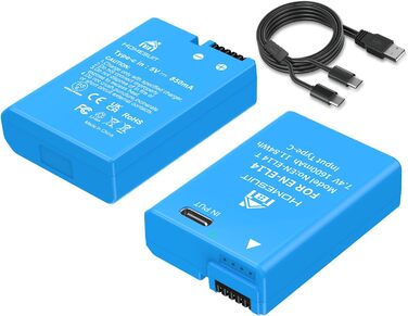 Акумулятор EN-EL14 1300mAh для Nikon + USB LED зарядний пристрій (2 шт.)