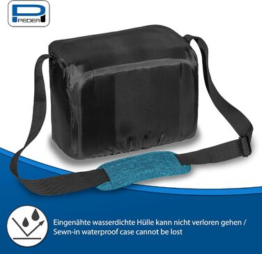 Сумка для камери Pedea: стильна модель для DSLR/SLR камер з дощем. XL, блакитна, на плече