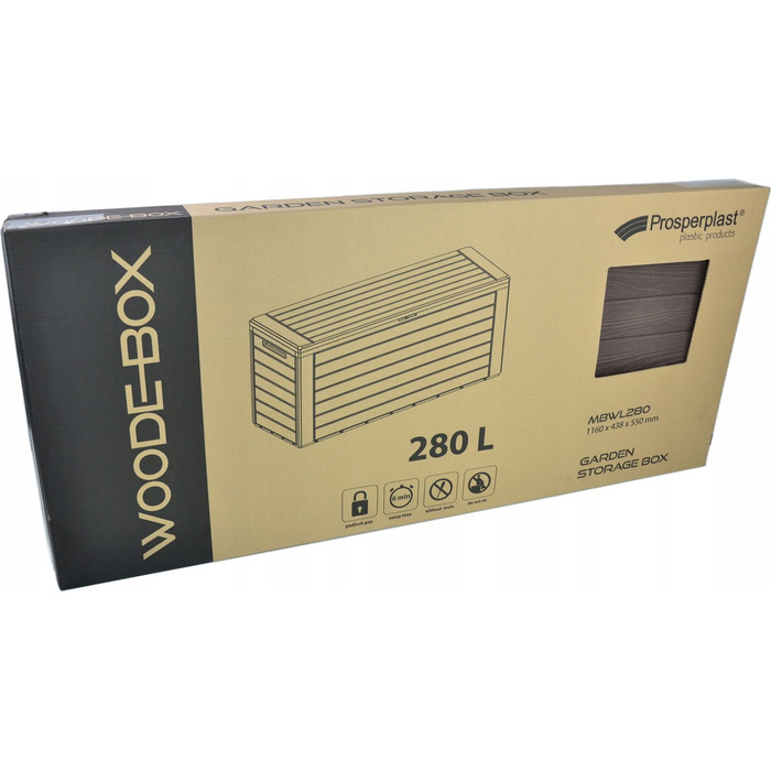 Садова скриня WOODEBOX 280л, антрацит - Prosperplast MBWL280-S433