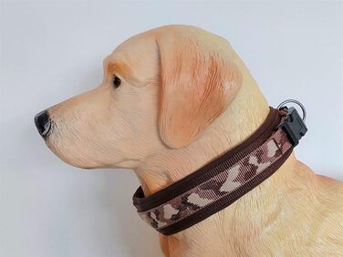 Нашийник для собак BUDDYPACK широка та м'яка накладка з неопрену, всі розміри, кольоровий (XS/S (35-40 см), коричнево-кремовий)