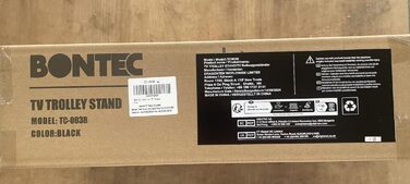 Підставка для телевізора BONTEC на коліщатках для плазмових/LCD/LED телевізорів 23-60 дюймів, з полицею для ноутбука, регульована по висоті, чорна (до 25 кг, VESA 400x400 мм)