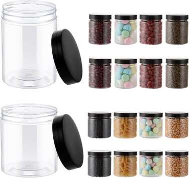 Набір контейнерів для зберігання продуктів 16 шт. (240мл + 420мл) з кришкою, BPA-Free, прозорі