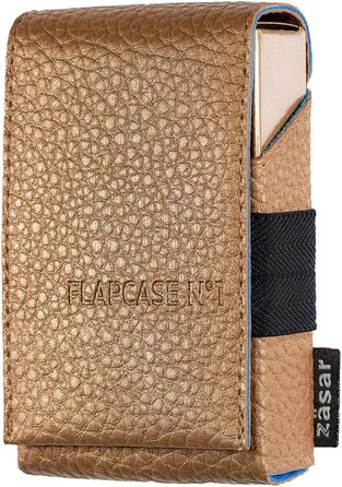 FLAPCASE No. 1 • Gold ONE • Designer cigarette case, Made in Austria, vegan leather cigarette box for 19, 20, 21 cigarette packs, regular King-Size
