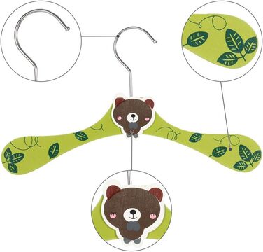 Дерев'яні вішалки для дитячого одягу з мотивом тварин, 12 шт.