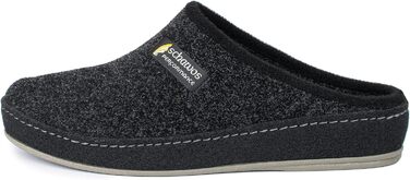 Чоловічі фетрові домашні тапочки Schawos 6030 з устілкою, супінна підошва, антиковзаючі, 43 EU, чорні