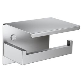 Тримач для туалетного паперу Aikzik без свердління, stainless steel, з 2 клейкими гачками, для ванної кімнати, чорний/сріблястий