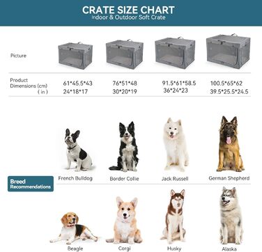 Клітка для собак Petsfit, сіра, розкладні, для дому та транспортування, розмір L (76x50x49 см), з м'якою підстилкою та міцними сітчастими вікнами