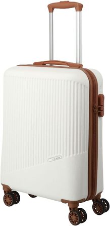 Тролей Travelite Bali 55x39x20 см, 2,5 кг, білий/cognac, з захисною оболонкою та кодовим замком. Підходить для ручної поклажі Lufthansa, Ryanair, easyJet