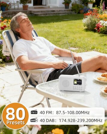 Портативне DAB/FM радіо з Bluetooth, кольоровим дисплеєм 2.4