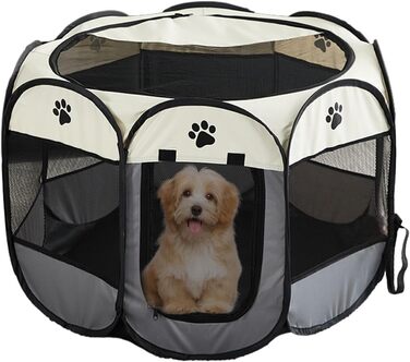 Портативний вольєр для цуценят Kongou | Складаний вольєр з оксфордської тканини на блискавці, знімний загон для домашніх тварин, дихаючі клітки для кроликів, курчат, милий загороджувач для кошенят
