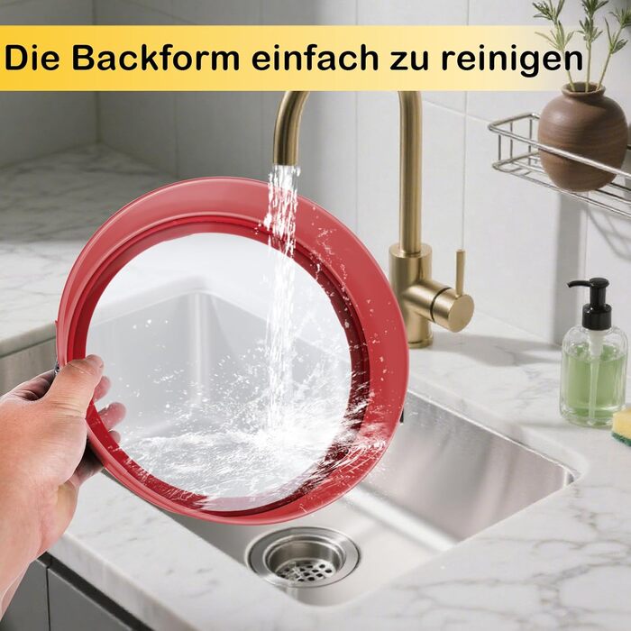 Форма для випічки Hikaproligt з нержавіючої сталі, діаметр 26 см, кругла, з антипригарним покриттям та захистом від протікання, знімний дно, для чізкейків та тортів