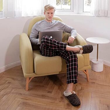 Чоловічі тапочки ULTRAIDEAS з плюшем, теплі зимові тапочки з підкладкою, що нагадує вовну, зручні тапочки з піною Memory Foam, неслизька гумова підошва, для дому та вулиці (40/41 EU, Коричневі)