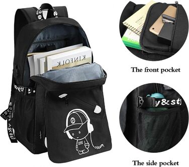 Шкільний рюкзак для хлопчика-підлітка, рюкзаки, шкільні ранці, шкільні сумки для школи (чорний)