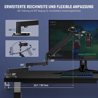 NEEWER Тримач для мікрофона MS002 - настільний, з демпфером, поворотний, з кабелеуправлінням, для подкастів, ігор, стрімінгу