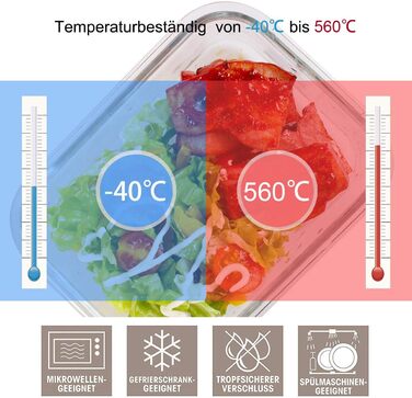 Скляні контейнери для зберігання їжі Genicook (9 шт. з кришками) 1804-1