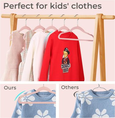 Дитячі вельветові вішалки ManGotree, 14 шт. Рожеві. Вішалки для одягу, плащів, костюмів, сорочок, штанів. 35 см, преміум-якість