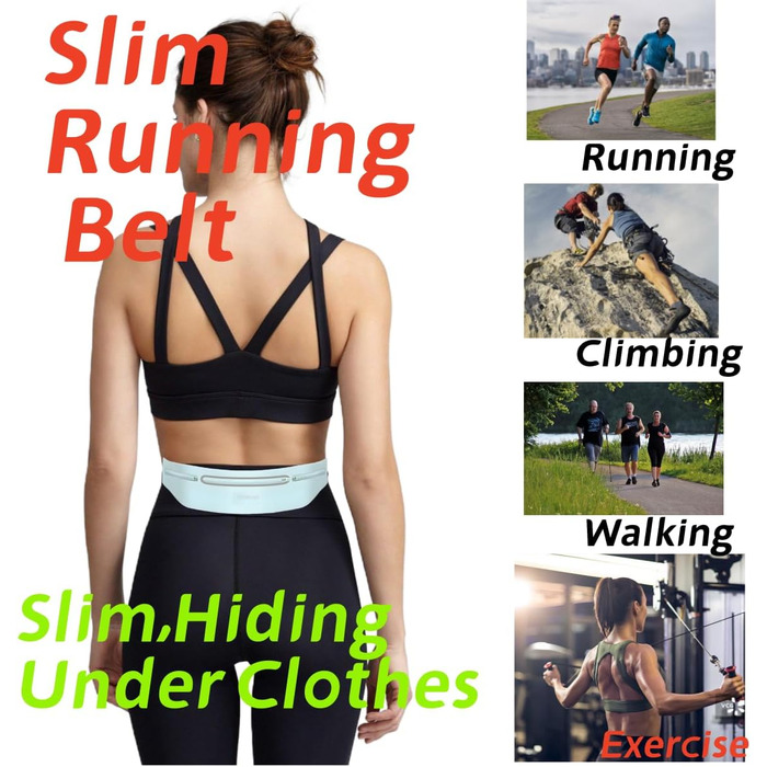 Пояс для бігу з водонепроникним, регульованим, еластичним ремінцем, кишеня, стійка до поту, для телефонів та різних розмірів талії, велика місткість, біг, тренування, на відкритому повітрі (Рожевий)