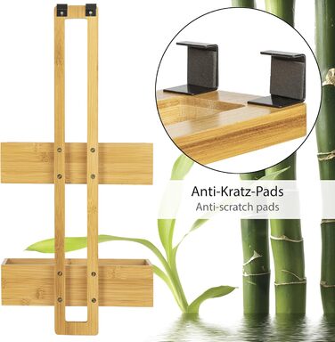 ONVAYA® Shower Shelf - No Drilling Required | Bamboo | Bathroom Shelf for Hanging | Shower Shelf Made of Wood | Hanging Shelf for the Shower