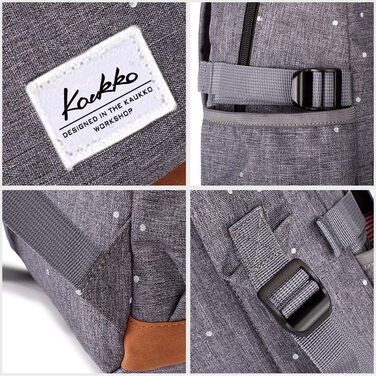 Жіночий рюкзак Kaukoo для студентів, ноутбука, подорожей. Сірий, універсальний розмір