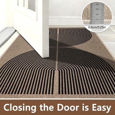 Килимок для дому та вулиці 50x80 см, джутовий, антиковзаючий, чорний