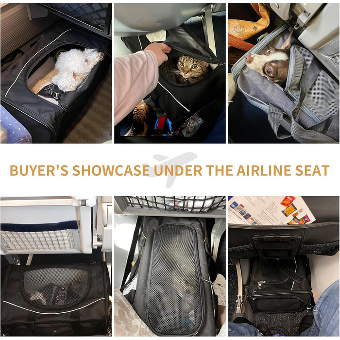 Транспортна сумка для кота та собаки Petsfit | Авіапереліт, авто та поїзд | Чорний, середній