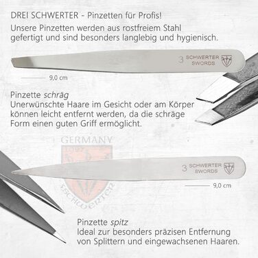 Набір для манікюру чоловічий Drei Schwerter 8 предметів в шкіряному чохлі, чорний колір. З ножицями для бороди, кусачками для нігтів, пінцетом.