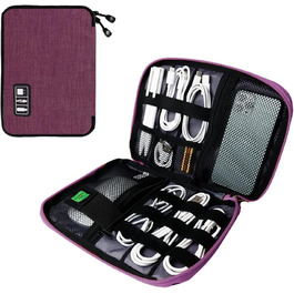Органайзер для кабелів та аксесуарів для подорожей - LCSMAOKIN, фіолетово-чорний