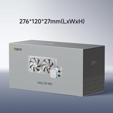 AIO рідинне охолодження ПК з цифровим дисплеєм, 360 мм, для AMD AM4/AM5 та Intel LGA 115X/1200/1700/1851 (Iota L24 WH)