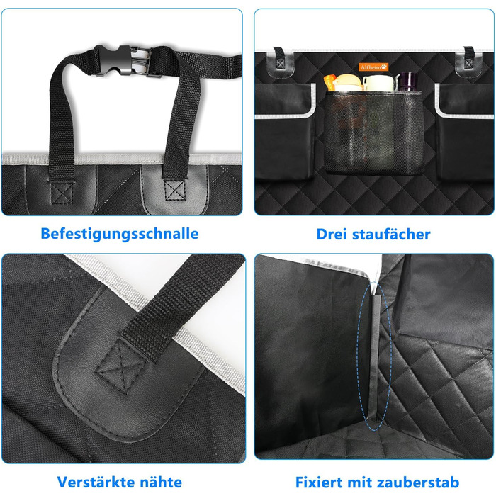 Захист для багажника автомобіля Alfheim для собак - водовідштовхуючий килимок, стійкий до розривів, з боковим захистом, срібного кольору