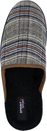 Чоловічі халапи-домашні тапочки в клітинку | Зручні тапочки для чоловіків з неслизькою підошвою | Легкі та теплі сліпони для дому в класичному фетровому дизайні | Колір: сірий та інші 46 EU коричневий