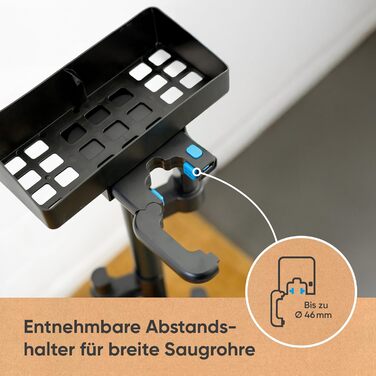 Універсальний тримач для акумуляторного пилососа Hoogo Orga-Nicer ST007 | Підходить для діаметру труби 32-46 мм | Без свердління, на підставці | Аксесуар для акумуляторних вертикальних пилососів