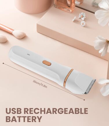 Електричний жіночий бритва 5-в-1 для тіла, бікіні та носа, водонепроникний (IPX7), для сухого та вологого гоління, з тримером, USB-зарядка
