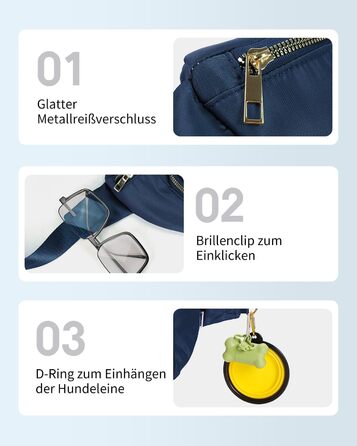 Чоловіча та жіноча бананка на пояс, стильна сумка-бананка з 4 кишенями на блискавці та регульованим ремінцем, ідеальна для подорожей та піших прогулянок (Запатентовано), колір: темно-синій