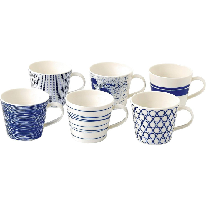 Royal Doulton Pacific 9 cm Porcelain Pacific Cups, 6 Pieces, Blue, 13.72 cm, 6