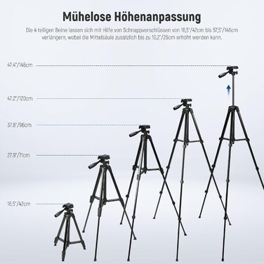 NEEWER Штатив для відеозйомки з пливним упором 72', сумісний з DJI RS Gimbal, для DSLR та відеокамер, максимальне навантаження 8кг