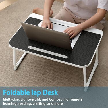 Стіл-підставка для ноутбука Bett: стіл для роботи в ліжку, для дому та офісу (60x40, чорний)