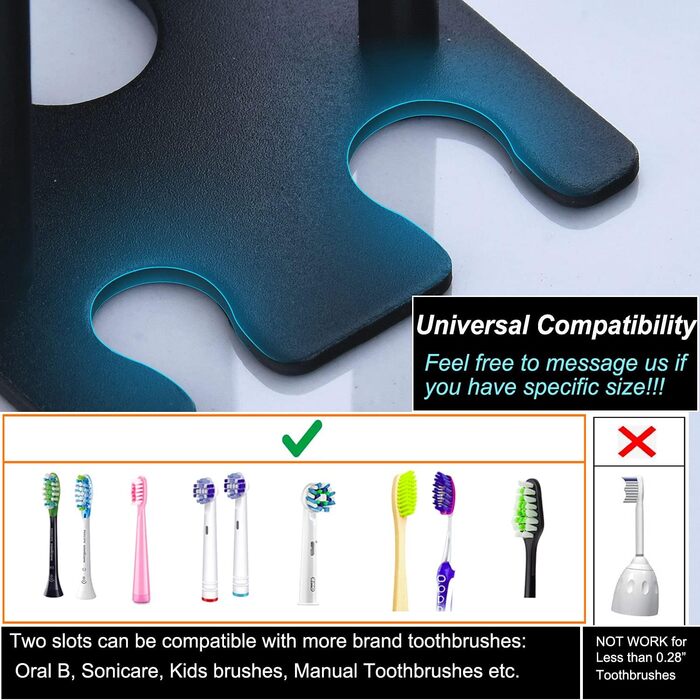 Тримач для зубних щіток GAViA для ванної кімнати з дозатором пасти, органайзер для електричних зубних щіток, чорний